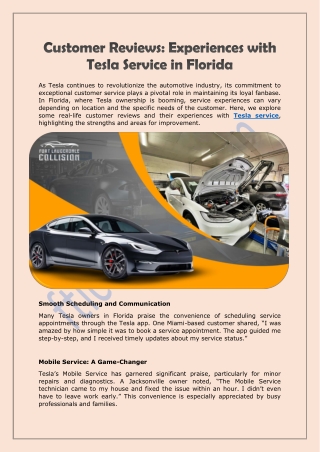 Customer Reviews: Experiences with Tesla Service in Florida