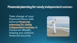 Financial planning for newly independent women