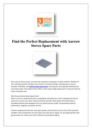 Aarrow Multi Fuel Stove Parts | Stove Spares Direct