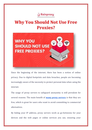 Why You Should Not Use Free Proxies?