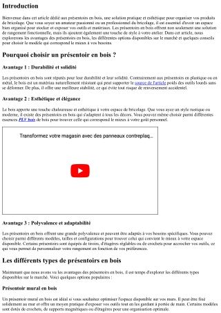 Présentoir en bois : une solution pratique pour organiser vos produits de bricol