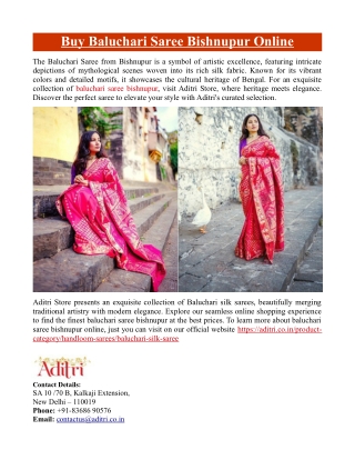 Buy Baluchari Saree Bishnupur Online