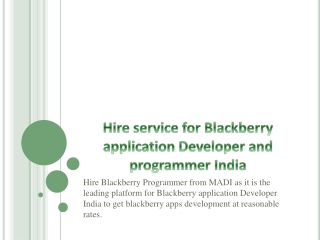 Best solutions for your Blackberry App Developer India needs