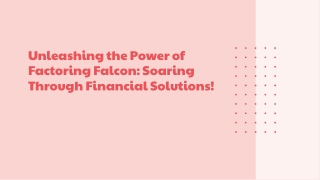 Boost Cash Flow with Falcon's Factoring Services