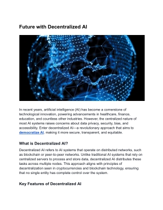 Future with Decentralized AI