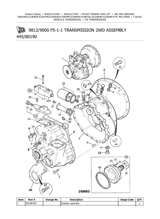 JCB 940 2WD Forklift Parts Catalogue Manual Instant Download (SN 00825400-00825483, 01280000-01281999, 01483000-01483999