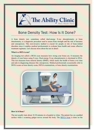 Bone Density Test How Is It Done
