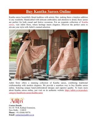 Buy Kantha Sarees Online