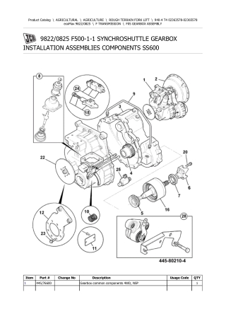 JCB 940-4 T4 (ecoMax) Forklift Parts Catalogue Manual Instant Download (SN 02363578-02365578)