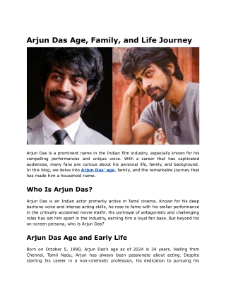 Arjun Das Age, Family, and Life Journey