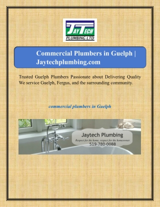 Commercial Plumbers in Guelph | Jaytechplumbing.com