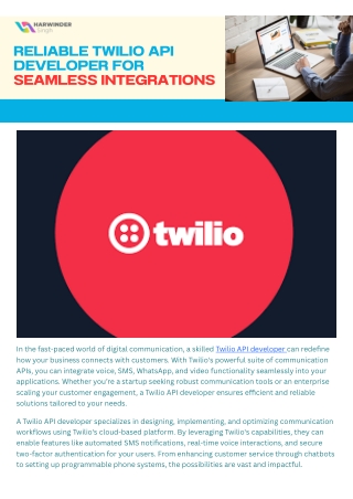 Twilio API Developer for Seamless Communication Solutions