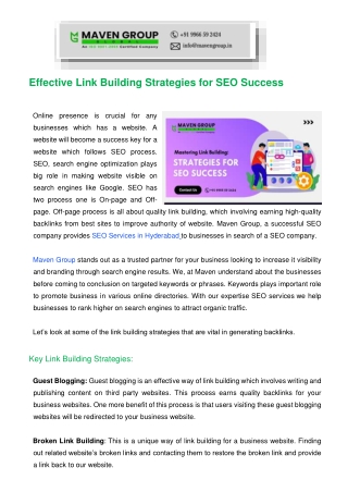 Effective Link Building Strategies for SEO Success