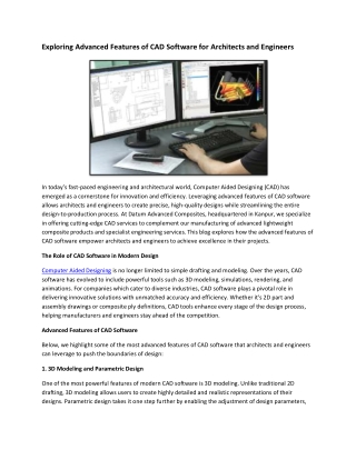 Exploring Advanced Features of CAD Software for Architects and Engineers