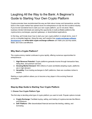 A Beginner’s Guide to Starting Your Own Crypto Platform