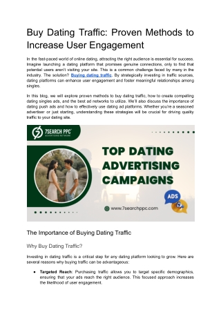 Buy Dating Traffic: Proven Methods to Increase User Engagement