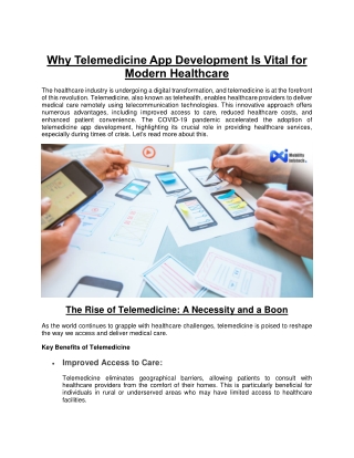 Why Telemedicine App Development Is Vital for Modern Healthcare