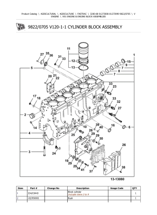 JCB 3200-80 FASTRAC Parts Catalogue Manual Instant Download (SN 01273000-01273999)