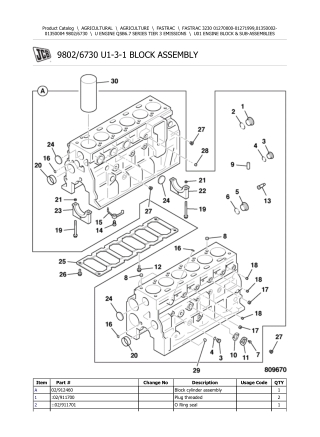 JCB 3230 FASTRAC Parts Catalogue Manual Instant Download (SN 01270000-01271999, 01350002-01350004)