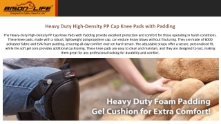 Heavy Duty High-Density PP Cap Knee Pads with Padding