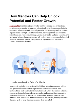 How Mentors Can Help Unlock Potential and Foster Growth.