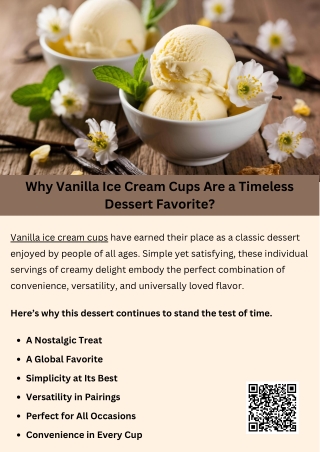 Why Vanilla Ice Cream Cups Are a Timeless Dessert Favorite?