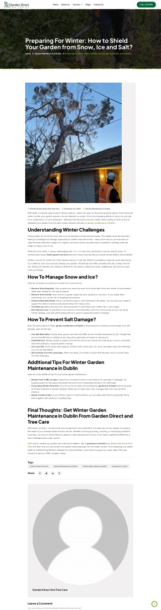 Preparing For Winter How to Shield Your Garden from Snow, Ice and Salt