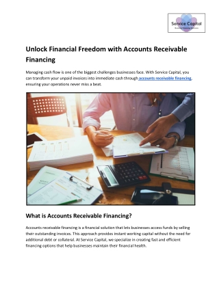 Unlock Financial Freedom with Accounts Receivable Financing