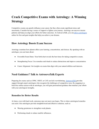Copy of Crack Competitive Exams with Astrology- A Winning Strategy