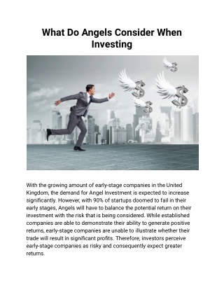 What Do Angels Consider When Investing