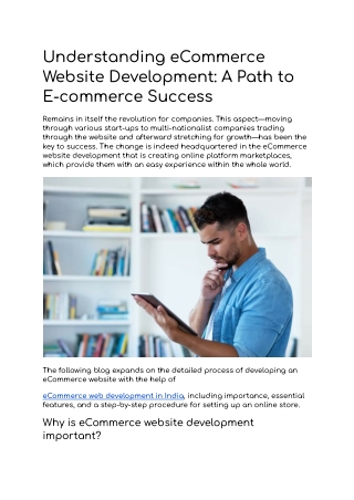 Understanding eCommerce Website Development_ A Path to E-commerce Success