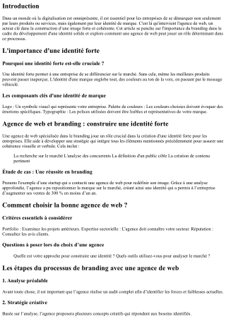 Agence de web et branding : construire une identité forte
