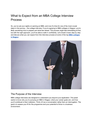 What to Expect from an MBA College Interview Process