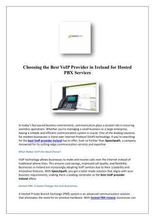 Hosted PBX Ireland | Speechpath