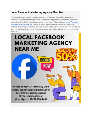 Local Facebook Marketing Agency Near Me