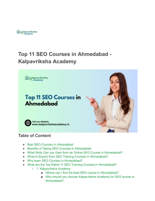 Online SEO Course in Ahmedabad | Kalpavriksha Academy