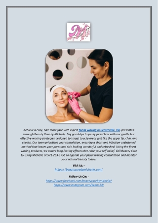 Perfect Facial Waxing in Centreville, VA | Beauty Care by Michelle