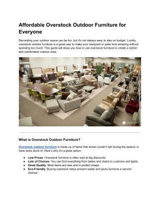 Affordable Overstock Outdoor Furniture for Everyone