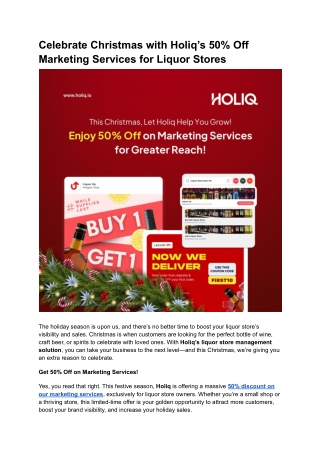 Celebrate Christmas with Holiq’s 50% Off Marketing Services for Liquor Stores