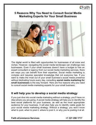 5 Reasons Why You Need to Consult Social Media Marketing Experts for Your Small