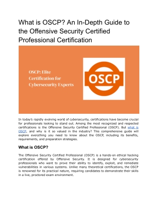 What is OSCP_ An In-Depth Guide to the Offensive Security Certified Professional Certification