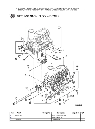 JCB 8080 MINI CRAWLER EXCAVATOR Parts Catalogue Manual Instant Download (SN 01024000-01025999, 01442000-01443999)