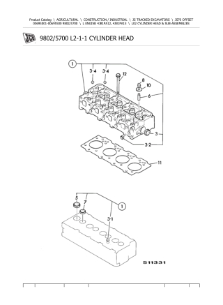 JCB JS70 OFFSET Tracked Excavator Parts Catalogue Manual Instant Download (SN 00695001-00695500)