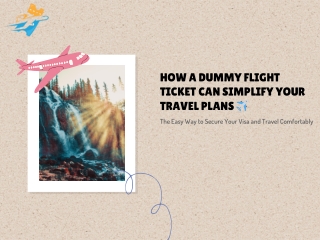 HOW A DUMMY FLIGHT TICKET CAN SIMPLIFY YOUR TRAVEL PLANS