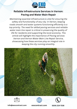 Reliable Infrastructure Services in Vernon Paving and Water Main Repair