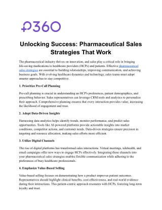 Unlocking Success: Pharmaceutical Sales Strategies That Work