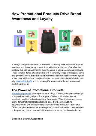 How Promotional Products Drive Brand Awareness and Loyalty