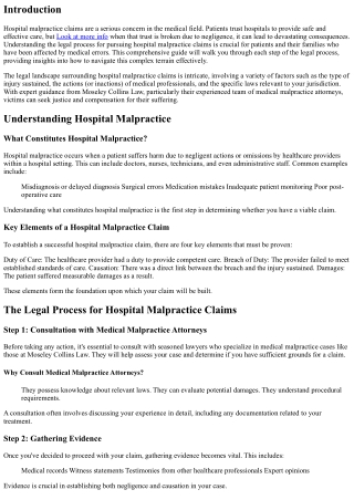 “Explaining the Legal Process for Hospital Malpractice Claims”