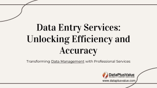 Reliable Data Entry Services by DataPlusValue for Streamlined Operations