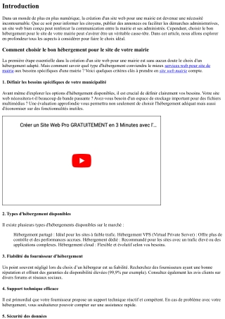 Comment choisir le bon hébergement pour le site de votre mairie